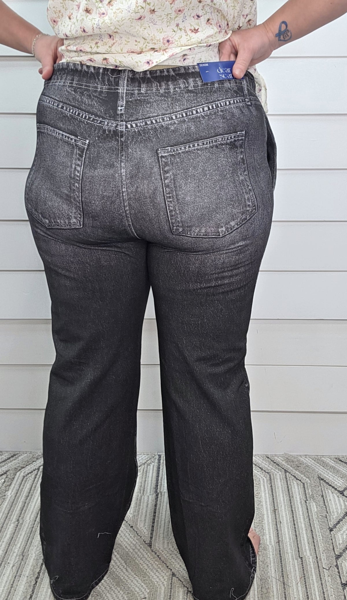 DEAR SCARLETT CHARCOAL ZENIM FAUX JEANS