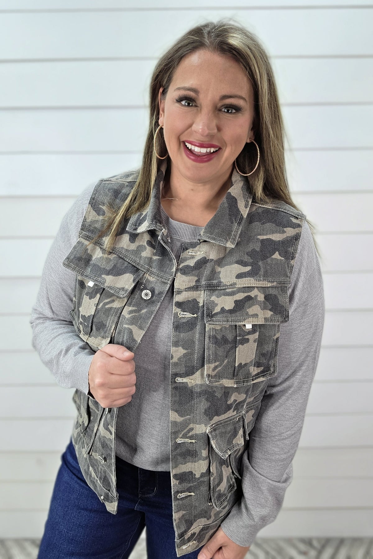 CAMO DENIM VEST