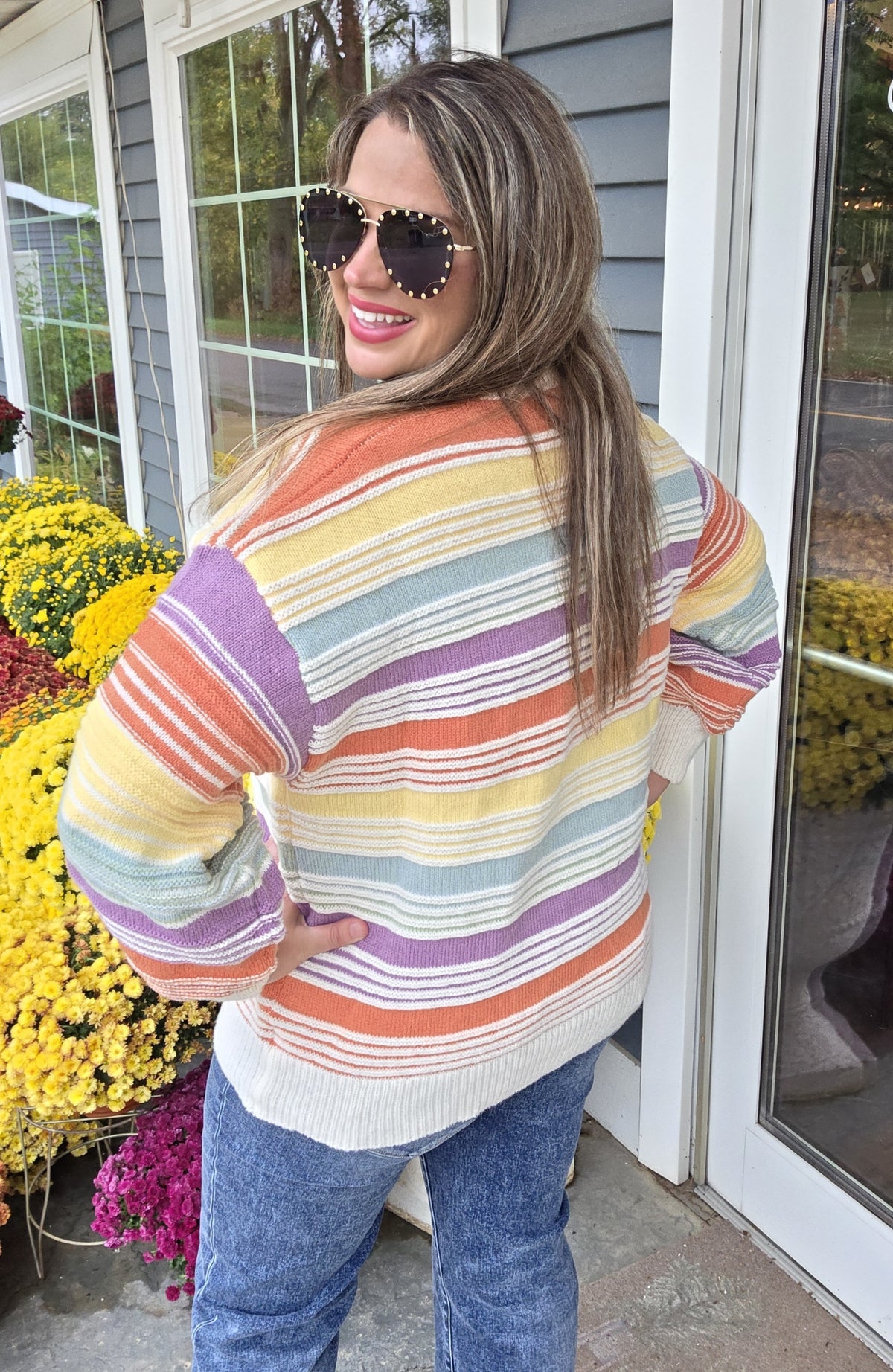 MULTI COLOR KNIT PULLOVER SWEATER