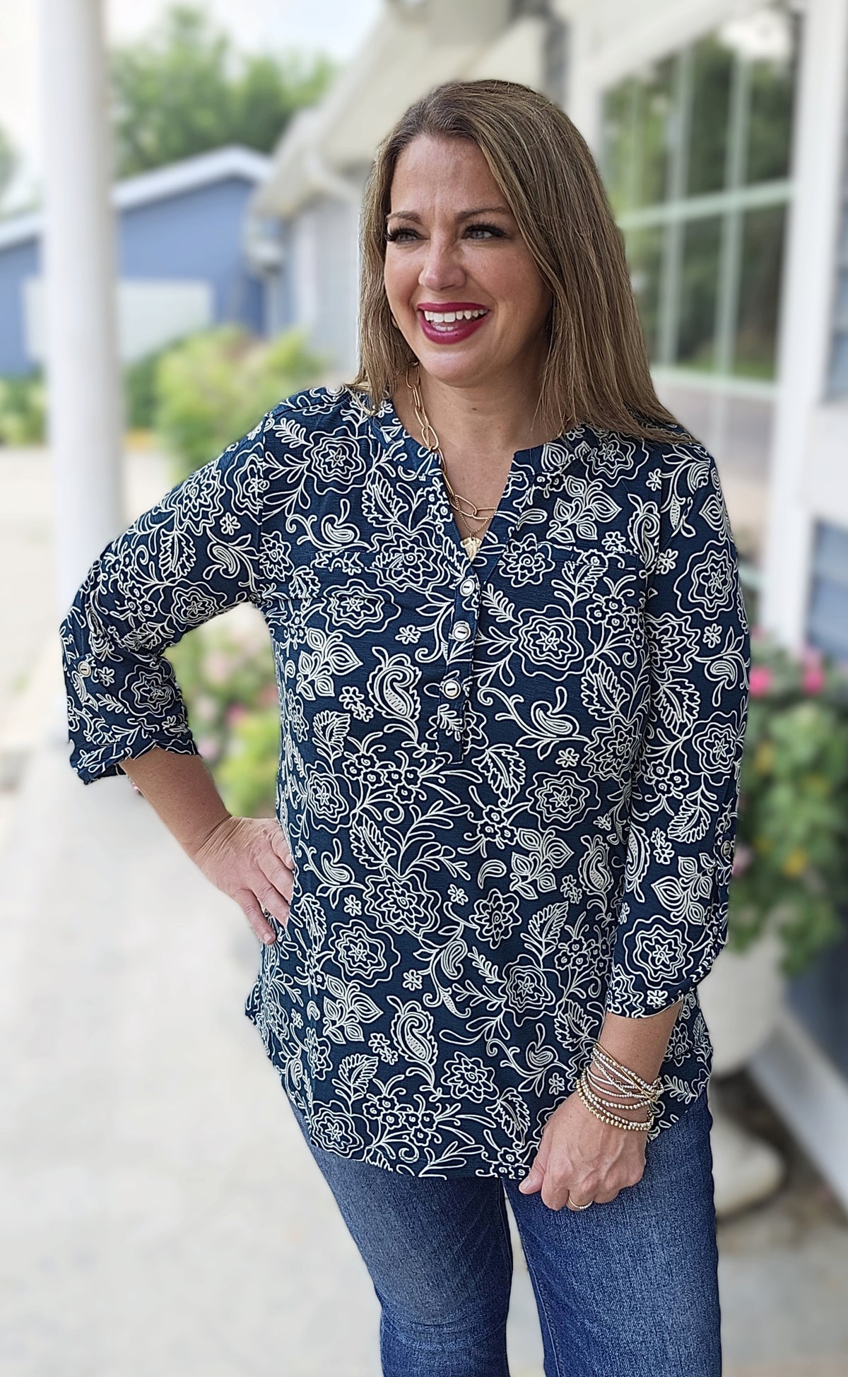 DEAR SCARLETT HUNTER GREEN/CREAM FLORAL LUXE LIZZY