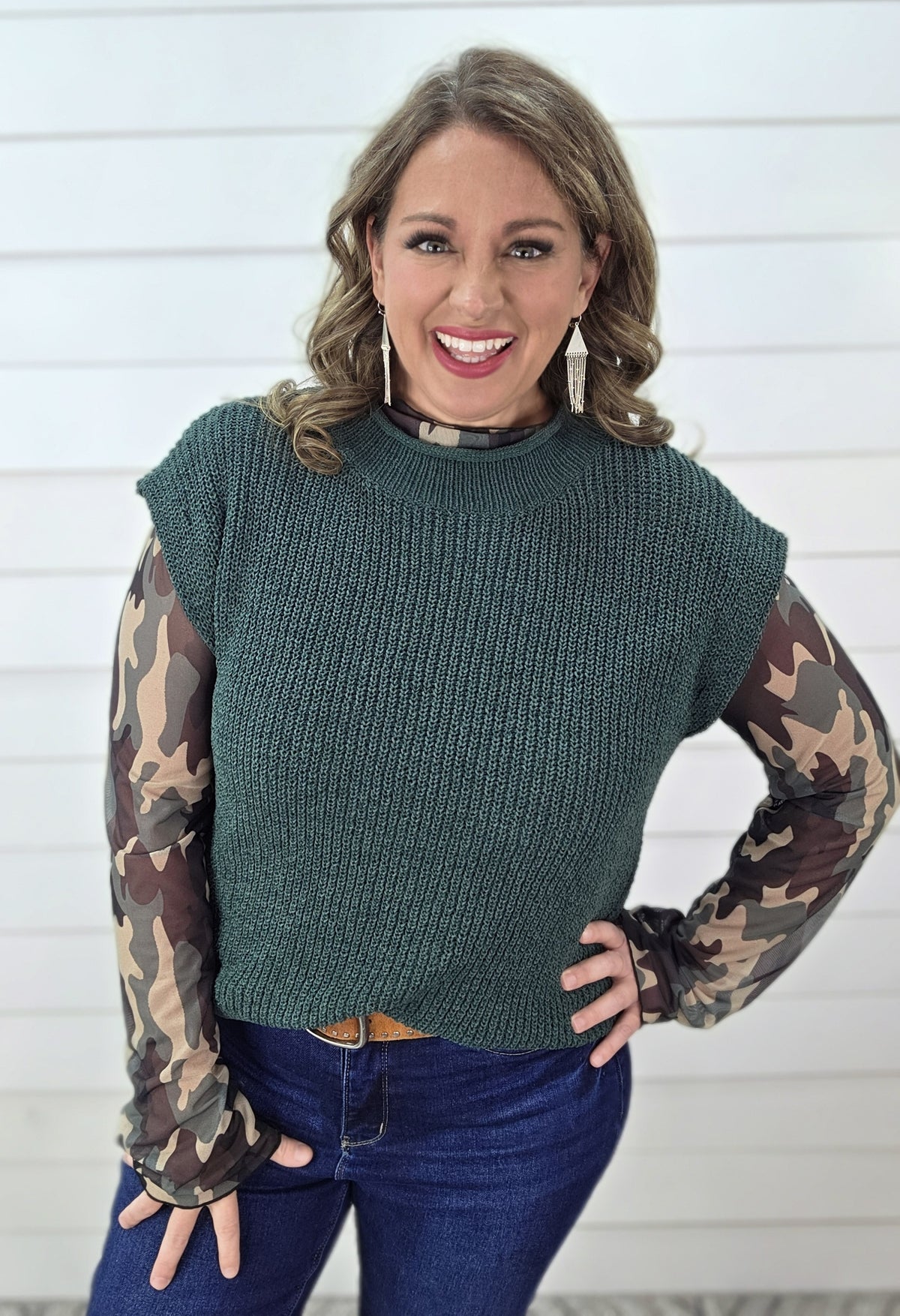 FOREST CREW NECK KNIT SWEATER VEST