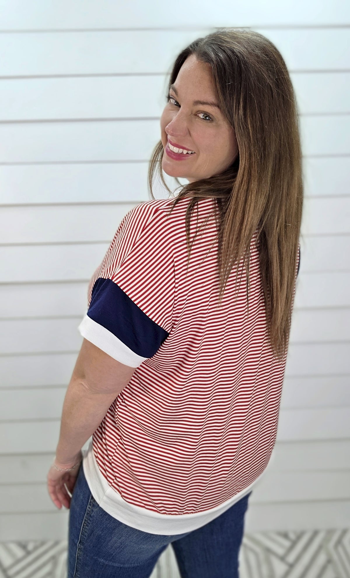 RED/WHITE/BLUE STRIPED KNIT KNIT