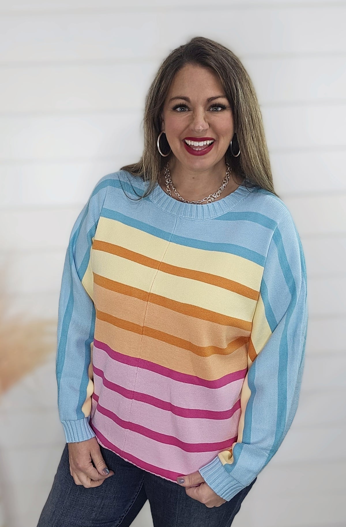 MULTI STRIPED MULTI COLOR SWEATER