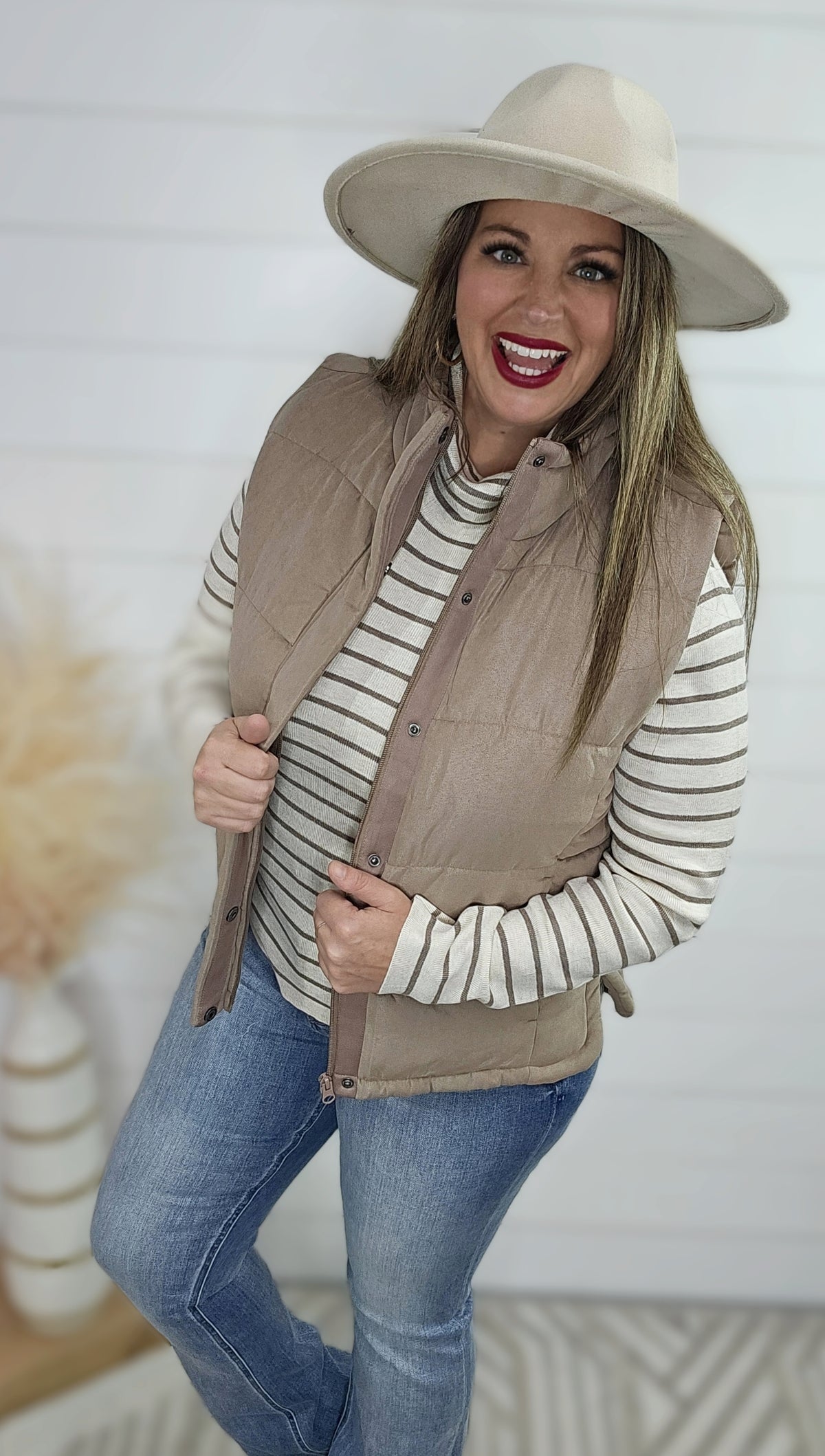 MOCHA QUILTED PEYTON VEST