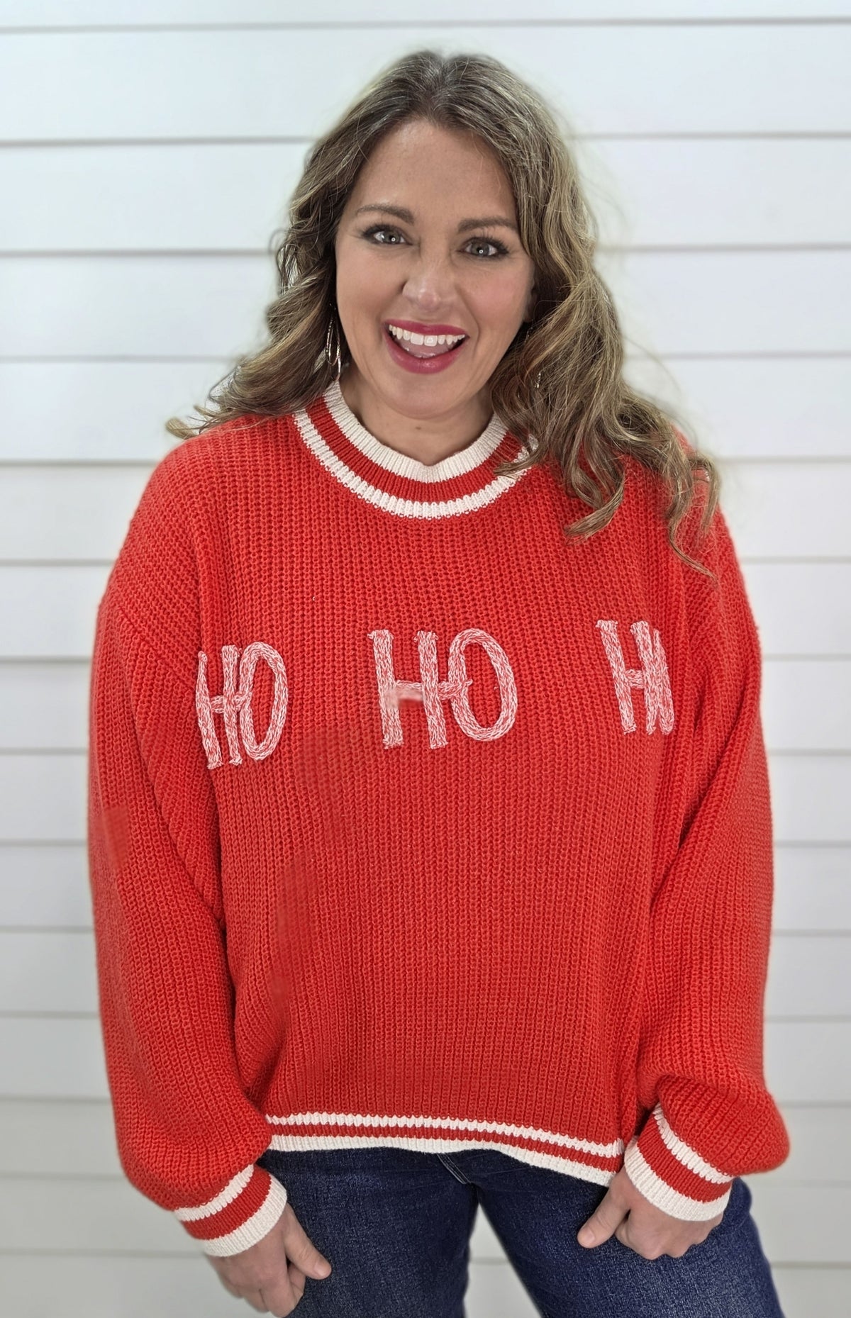 RED "HO HO HO" SWEATER