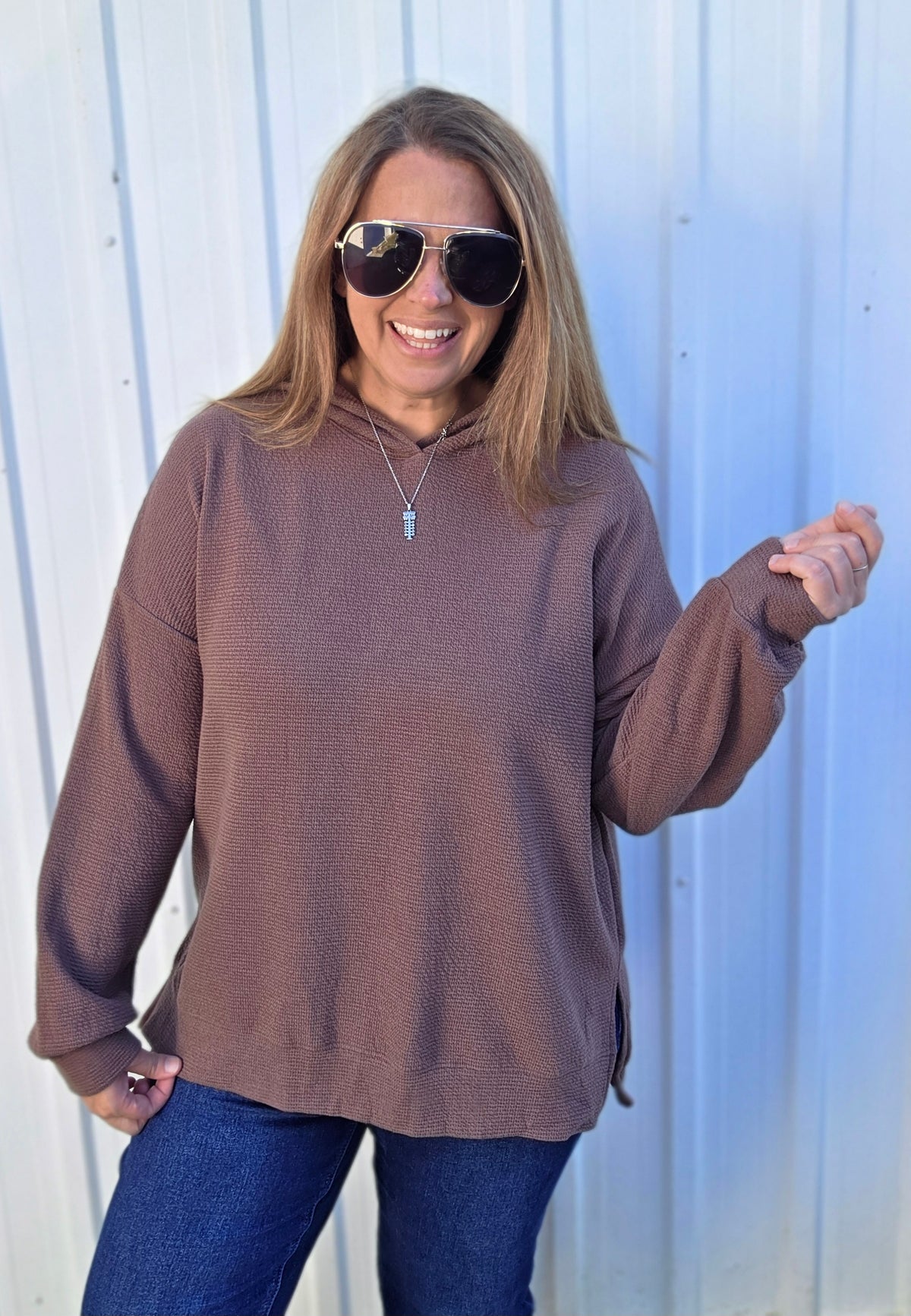 BROWN CLOUD FABRIC HOODIE
