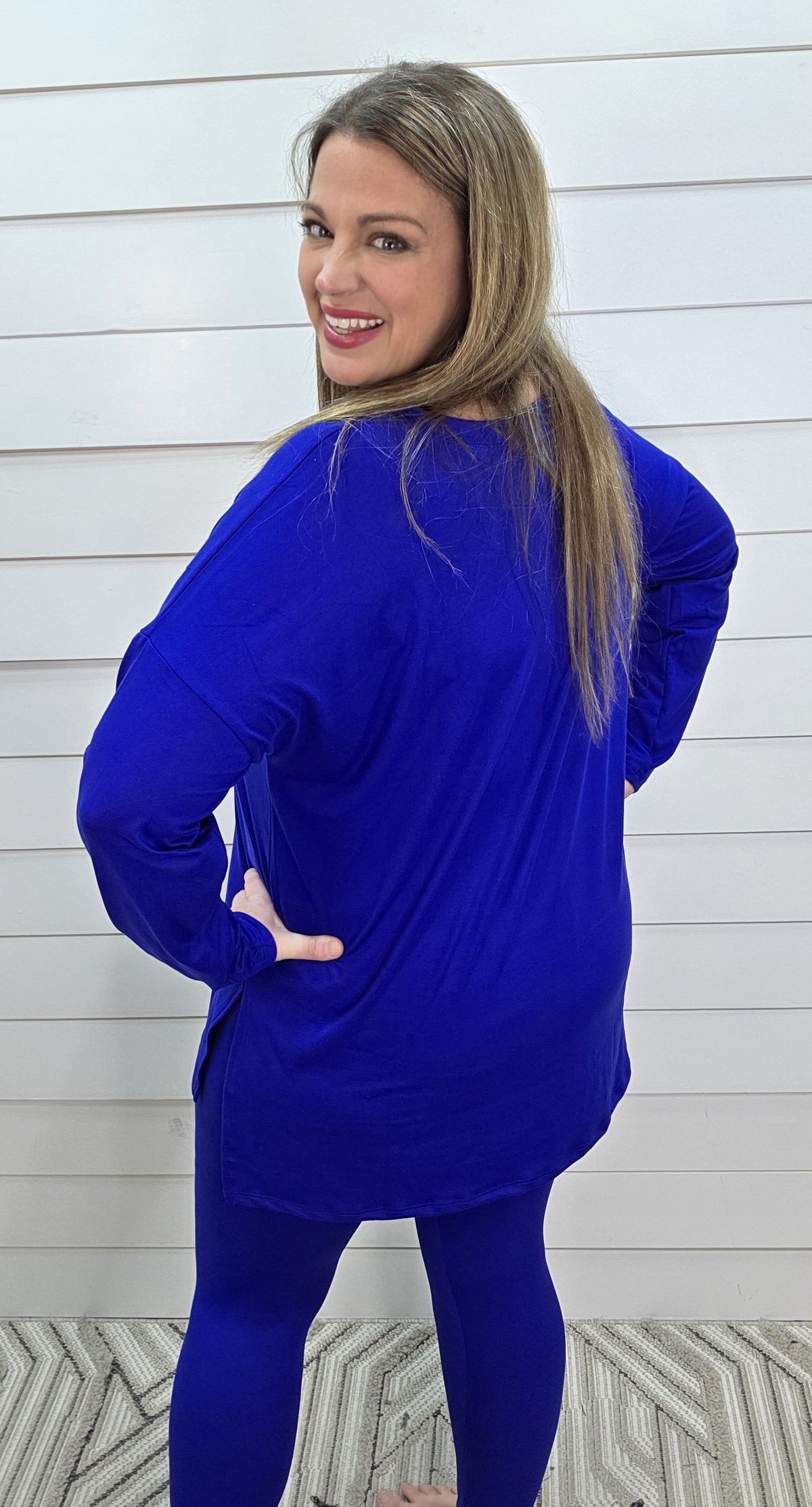 BUTTER LEGGING V NECK SET - ROYAL