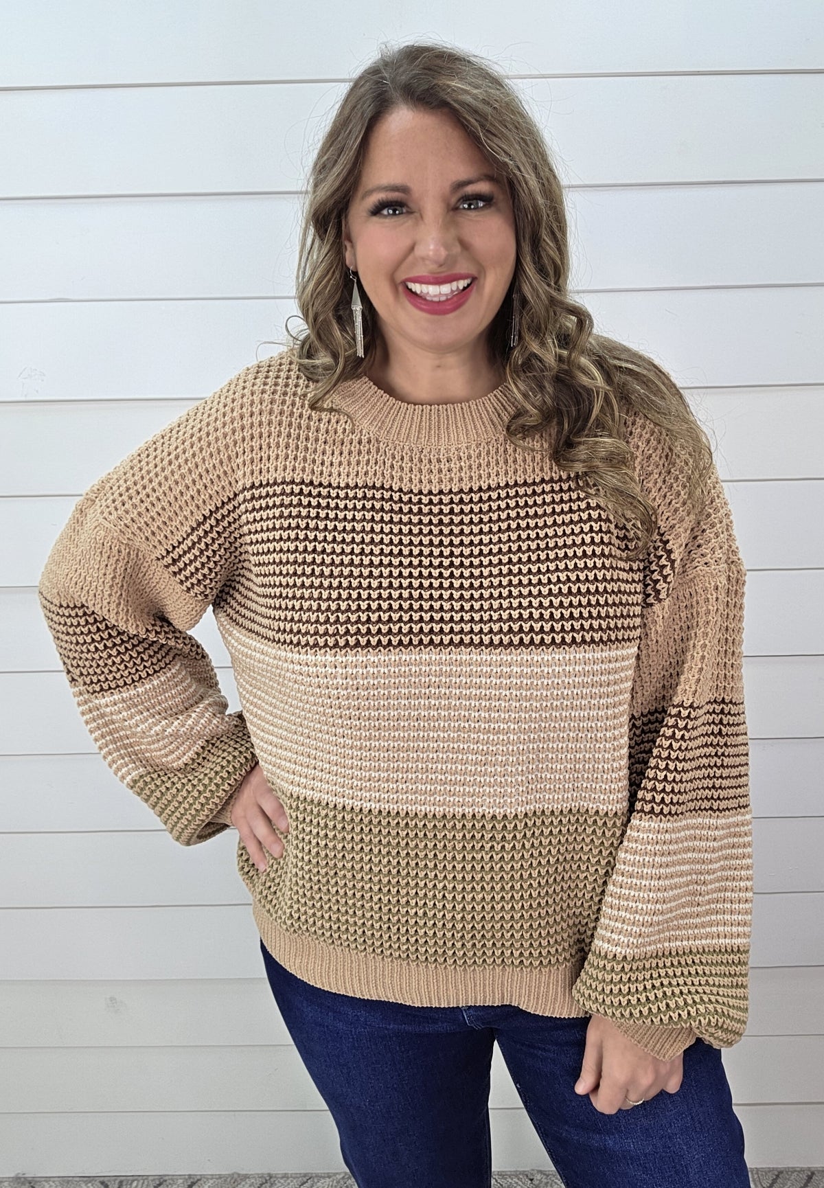 CHOCOLATE MIXED MULTI TONE SWEATER