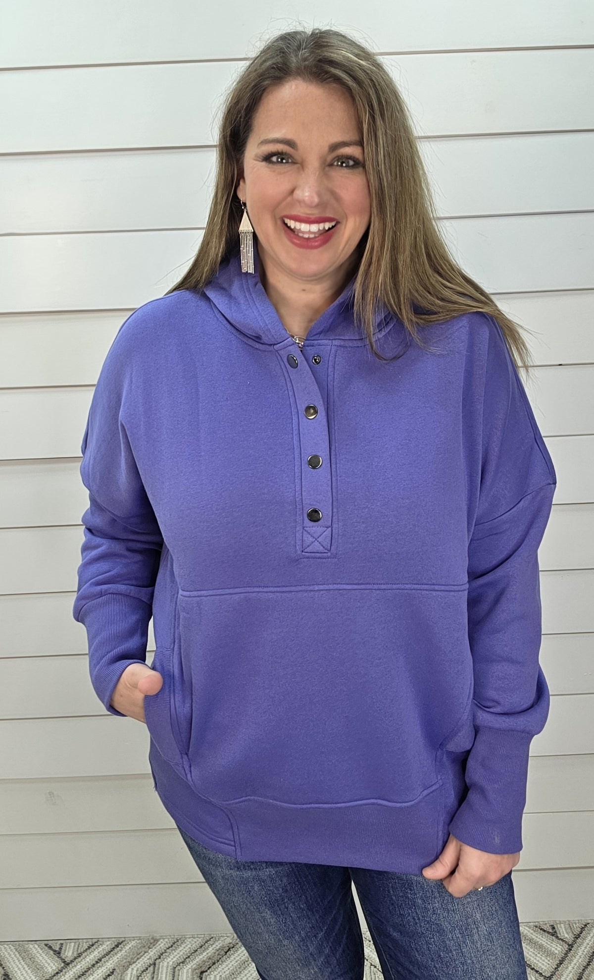 MARLIN HENLEY HOODIE WITH KANAGROO POCKET