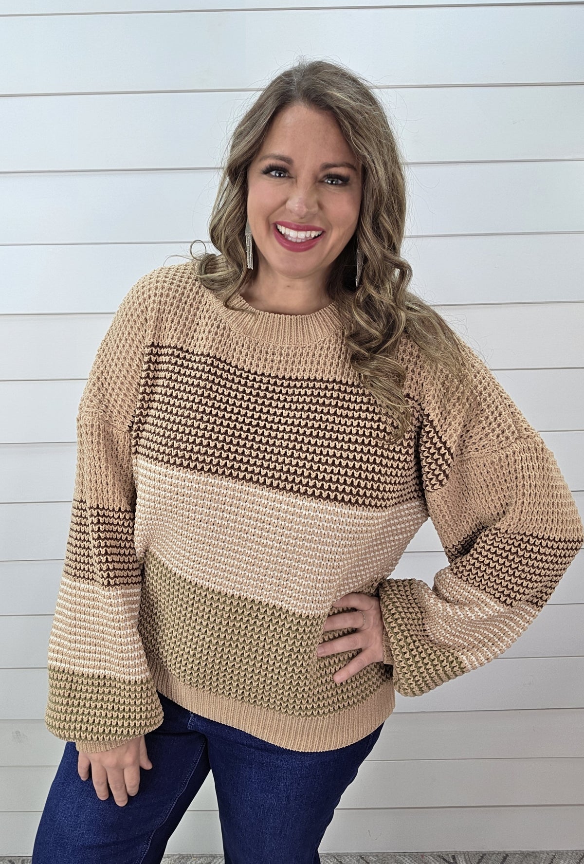 CHOCOLATE MIXED MULTI TONE SWEATER