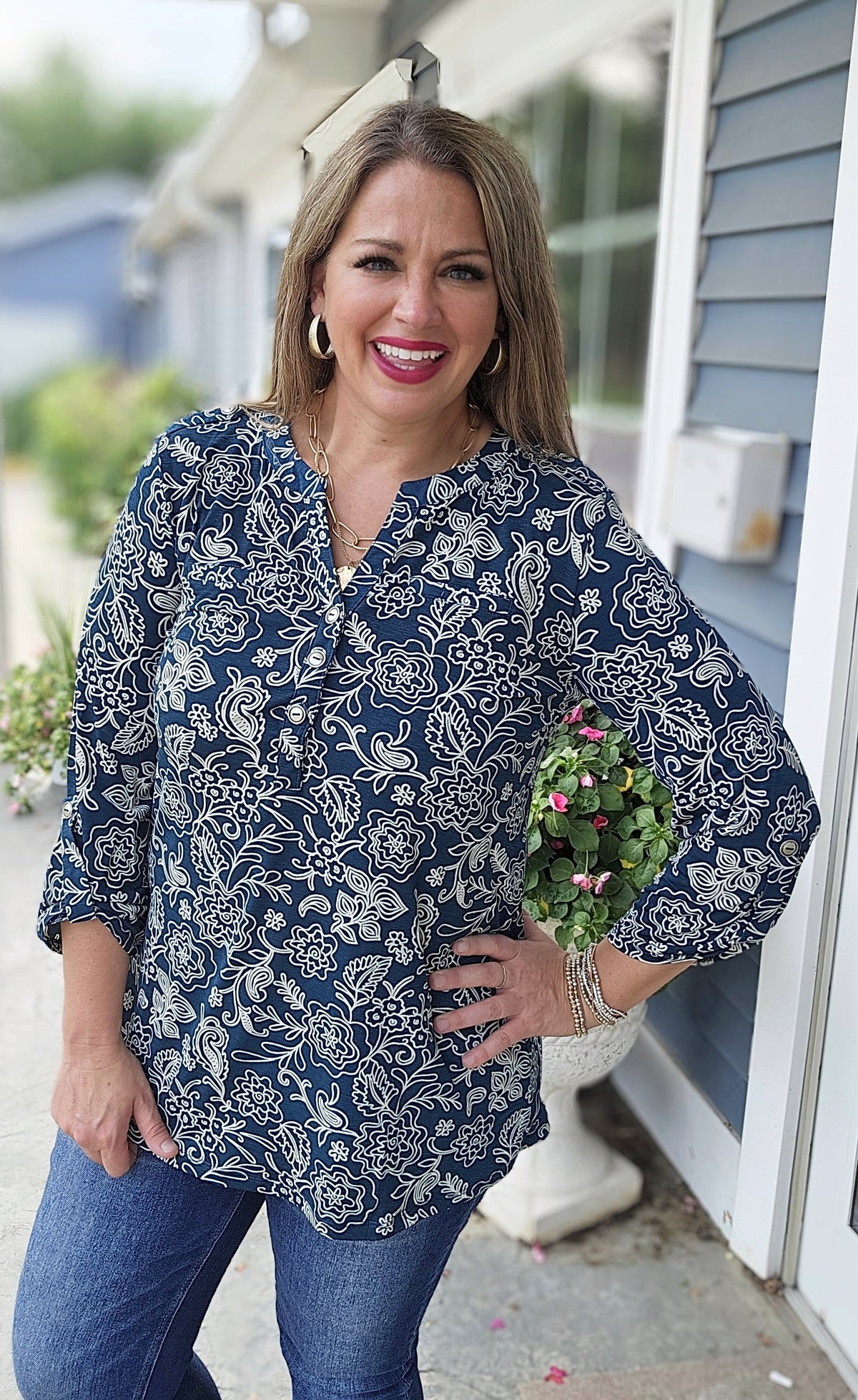 DEAR SCARLETT HUNTER GREEN/CREAM FLORAL LUXE LIZZY