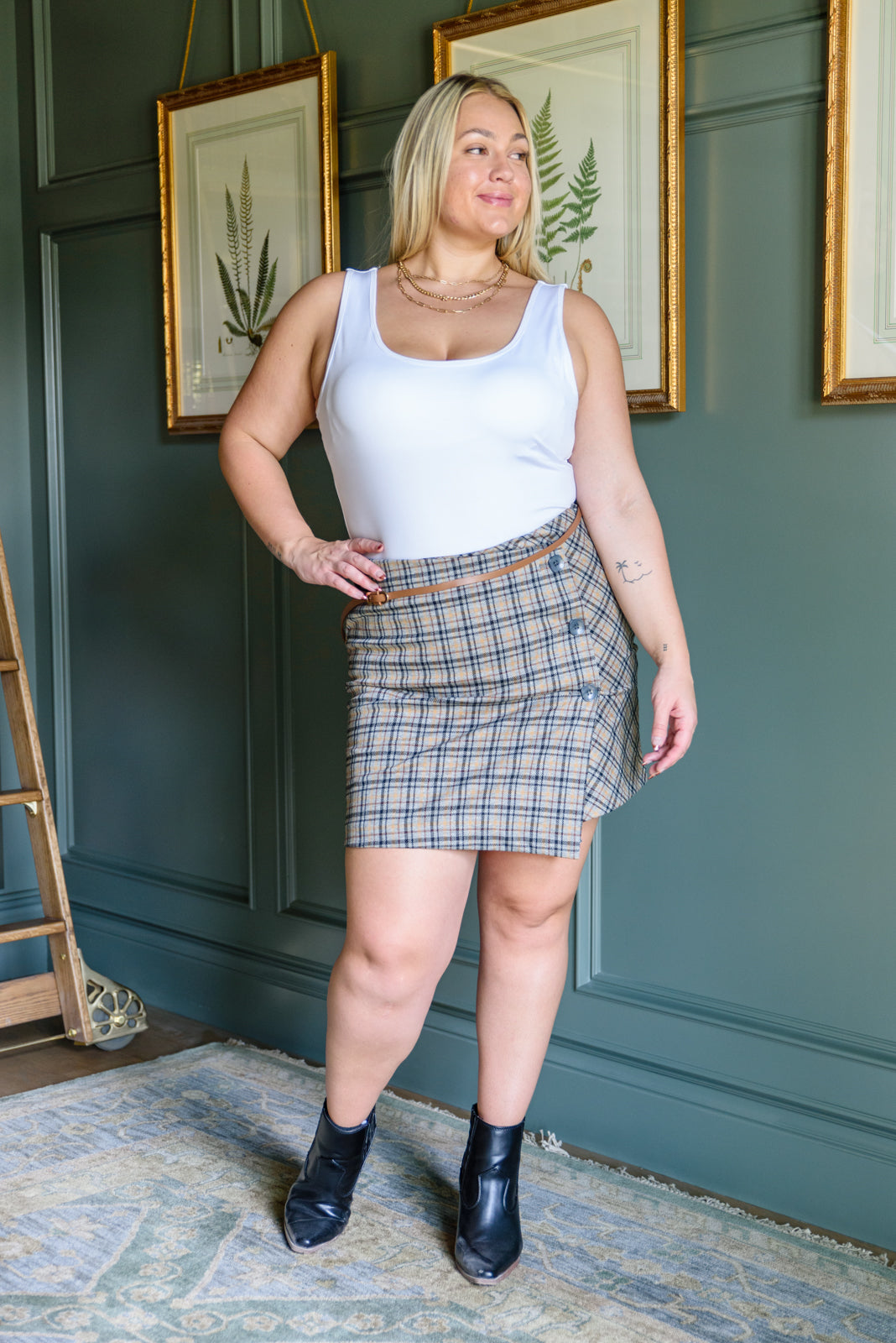 Black and white plaid clearance skirt pacsun