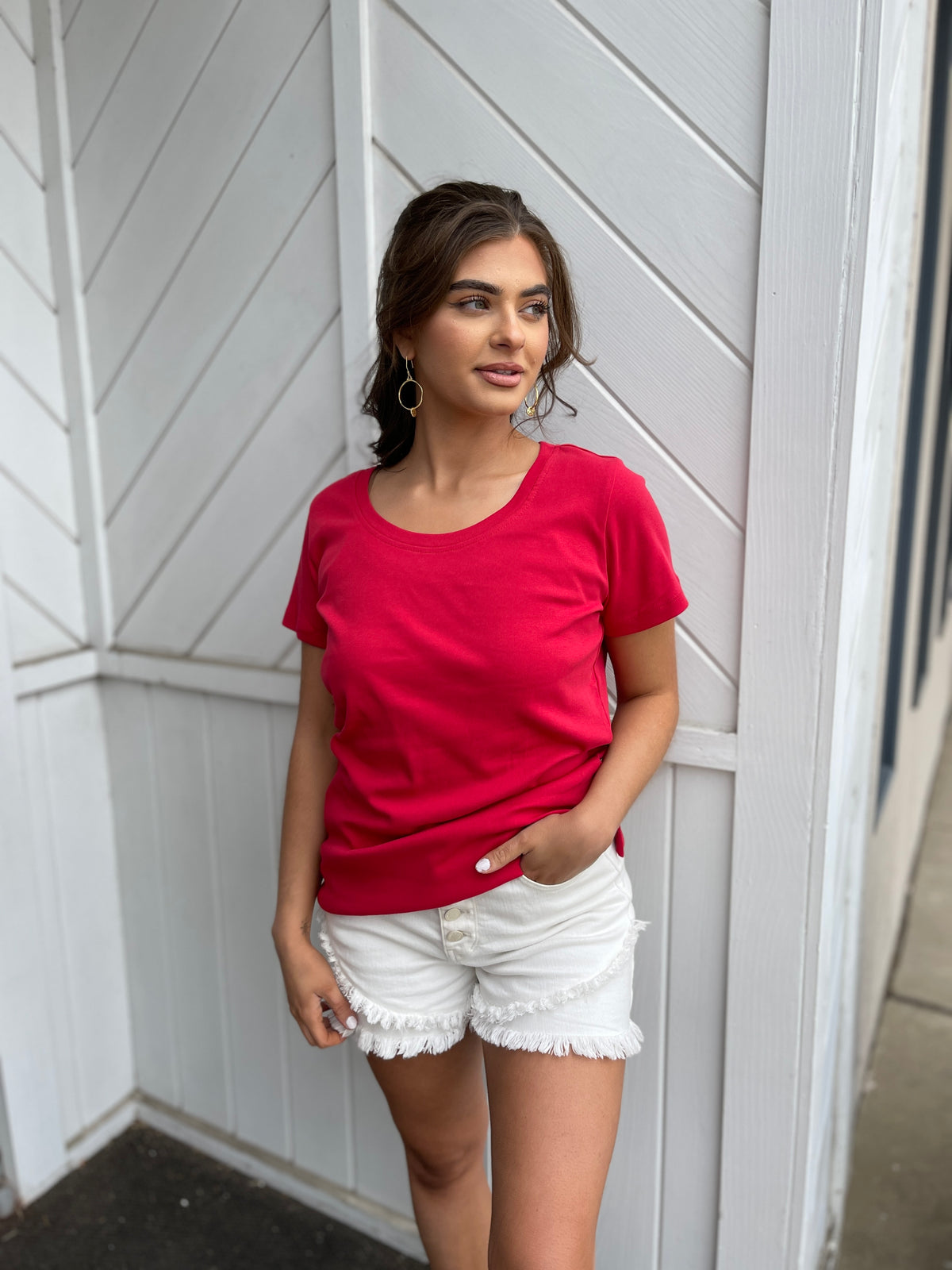 RED COTTON TEE